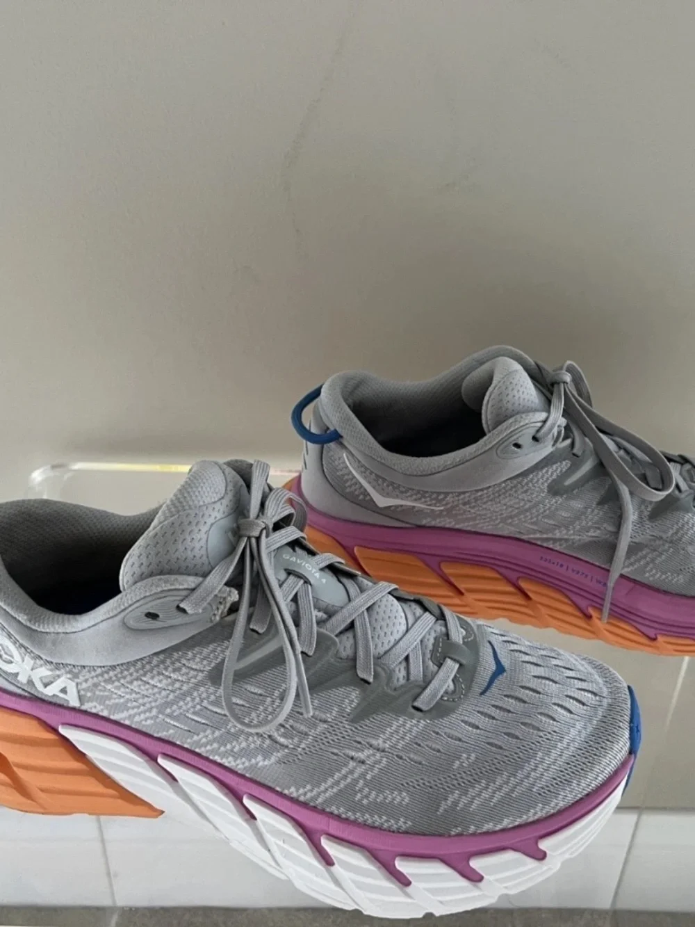 Hoka One Giviot 4 Womens Size 8B Shoes Gray Pink Running GYm Comfort Shoes